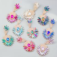 Zinc Alloy Rhinestone Drop Earring, plated, fashion jewelry & for woman & with rhinestone 