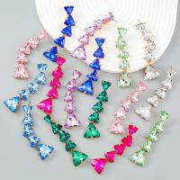 Zinc Alloy Rhinestone Drop Earring, plated, fashion jewelry & for woman & with glass rhinestone 