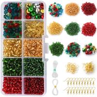 DIY Jewelry Finding Kit, Glass Seed Beads, with Fishing Line & Plastic Box & Zinc Alloy, polished 