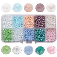 Round Crystal Beads, with Plastic Box, plated, DIY & faceted 