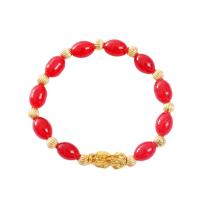 Chalcedony Bracelet, with Zinc Alloy, Fabulous Wild Beast, gold color plated, Unisex 8mm .1 Inch 