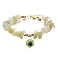 Evil Eye Jewelry Bracelet, Gemstone, with Resin & Zinc Alloy, with 1.97 extender chain, gold color plated & Unisex 10mm .5 Inch 
