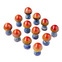 Gemstone Decoration, mushroom, patchwork & for home and office, mixed colors, 30-40mm 