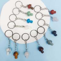 Gemstone Key Clasp, with Iron, mushroom, silver color plated & Unisex 