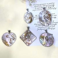 Zinc Alloy Shell Pendants, with Zinc Alloy, silver color plated, DIY 