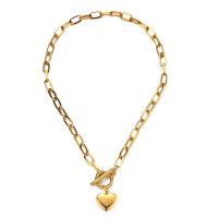 Stainless Steel Jewelry Necklace, 304 Stainless Steel, Heart, fashion jewelry & for woman 7mm,15mm Approx 17.72 Inch 