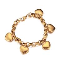 Stainless Steel Charm Bracelet, 304 Stainless Steel, Heart, fashion jewelry & for woman 8mm,16mm Approx 7.87 Inch 
