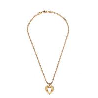 Stainless Steel Jewelry Necklace, 304 Stainless Steel, Heart, fashion jewelry & Unisex 3mm,21*22mm Approx 17.72 Inch 