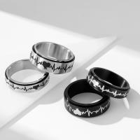 Couple Finger Rings, Titanium Steel, polished, fashion jewelry & Unisex 