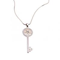 Zinc Alloy Sweater Chain Necklace, Key, fashion jewelry & for woman & with rhinestone 72mm Approx 29.53 Inch 