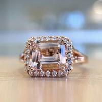 Cubic Zirconia Micro Pave Brass Finger Ring, rose gold color plated & micro pave cubic zirconia & for woman 