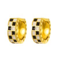 Brass Huggie Hoop Earring, plated, fashion jewelry & for woman & enamel 11mm 