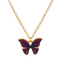 Enamel Zinc Alloy Necklace, Butterfly, gold color plated, fashion jewelry & for woman 