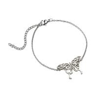 Stainless Steel Charm Bracelet, 304 Stainless Steel, with 4cm extender chain, Butterfly, Vacuum Ion Plating, fashion jewelry & for woman .5 cm 