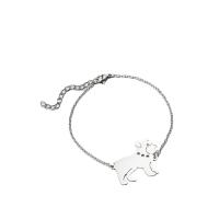 Stainless Steel Charm Bracelet, 304 Stainless Steel, with 4cm extender chain, Dog, Vacuum Ion Plating, fashion jewelry & for woman .5 cm 