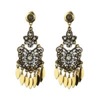 Fashion Fringe Earrings, Zinc Alloy, plated, vintage & for woman & with rhinestone 
