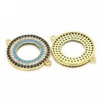 Cubic Zirconia Micro Pave Brass Connector, plated, micro pave cubic zirconia 