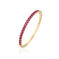 Brass Bangle, real gold plated, micro pave cubic zirconia & for woman 60mm 
