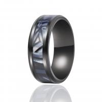 Stainless Steel Finger Ring, 304 Stainless Steel, with Resin Shell, Vacuum Ion Plating, Unisex 8mm, US Ring 
