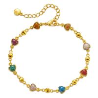 Enamel Brass Bracelets, 18K gold plated, for woman, multi-colored Approx 6.7 Inch 