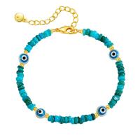 Evil Eye Jewelry Bracelet, Brass, with Shell Pearl, 18K gold plated, for woman Approx 6.69 Inch 