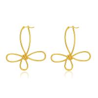 Brass Drop Earring, 18K gold plated, for woman & hollow 