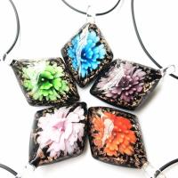 Lampwork Jewelry Necklace, with Wax Cord, fashion jewelry & for woman cm 