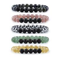 Gemstone Bracelets, Round, fashion jewelry & Unisex 8mm Approx 7.76 Inch  