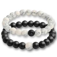 Gemstone Bracelets, Round, 2 pieces & fashion jewelry & Unisex Approx 18-19 cm  