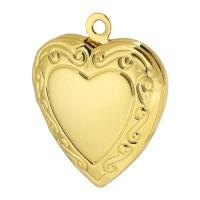 Латунные подвески -коробка, Латунь, Сердце, плакирован золотом, DIY, Золотой отверстие:Приблизительно 1.5mm, продается PC