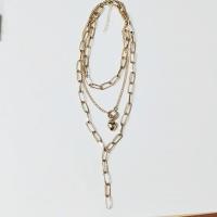 Fashion Multi Layer Necklace, Zinc Alloy, plated, multilayer & for woman 590mm 