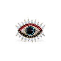 Rhinestone Zinc Alloy Brooch, with Freshwater Pearl, Evil Eye, gold color plated, Unisex & with rhinestone 