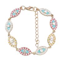Rhinestone Zinc Alloy Necklace, with 5.3cm extender chain, gold color plated, fashion jewelry & for woman & enamel & with rhinestone .2 cm 