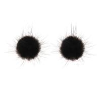 Fluffy Pom Pom Earrings, Plush, with Zinc Alloy, fashion jewelry & for woman, multi-colored, 30mm 
