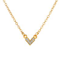 Rhinestone Zinc Alloy Necklace, with 5cm extender chain, Heart, plated, fashion jewelry & micro pave rhinestone & for woman cm 