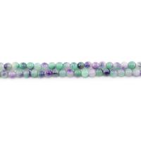 Regenbogen Jade, rund, poliert, DIY, gemischte Farben, 6mm, ca. 62PCs/Strang, verkauft von Strang
