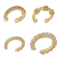 Earring Cuff and Wraps, Brass, plated & micro pave cubic zirconia & for woman 