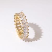 Cubic Zirconia Micro Pave Brass Finger Ring & micro pave cubic zirconia & for woman 
