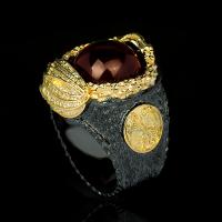 Кубическое цирконовое латунное кольцо, Латунь, ювелирные изделия моды & Мужская & разный размер для выбора & с кубическим цирконием продается PC