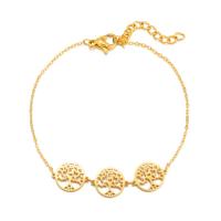 Stainless Steel Charm Bracelet, 304 Stainless Steel, with 1.18inch extender chain, 14K gold plated, fashion jewelry & for woman, golden, 10mm Approx 6.3 Inch 