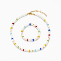 Shell Necklace, with Glass Beads & for woman, multi-colored, 490mm 