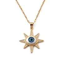 Evil Eye Jewelry Necklace, Brass, with Plastic, 18K gold plated & for woman Approx 17.71 Inch 