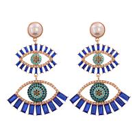 Zinc Alloy Rhinestone Drop Earring, Eye, gold color plated, for woman & with rhinestone 