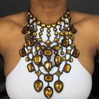 collier de Stras en alliage Zinc, alliage de zinc, avec 2.76inch chaînes de rallonge, bijoux de mode & pour femme & avec strass, plus de couleurs à choisir Environ 16.93 pouce, Vendu par PC