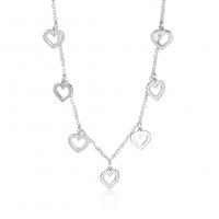 Stainless Steel Jewelry Necklace, 304 Stainless Steel, with 5 extender chain, Heart, plated, fashion jewelry & for woman cm 