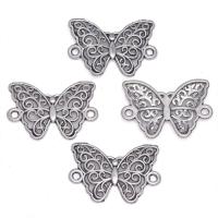 Hollow Zinc Alloy Connector, Butterfly, antique silver color plated, DIY & 1/1 loop Approx 
