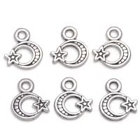 Zinc Alloy Jewelry Pendants, Moon and Star, antique silver color plated, Unisex Approx 