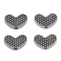 Perles intercalaires en alliage de zinc, coeur, Plaqué de couleur d'argent, DIY Environ Vendu par sac