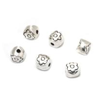Zinc Alloy Jewelry Beads, antique silver color plated, DIY & with flower pattern Approx 