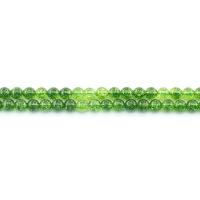 Gefärbte Quarz Perlen, Klarer Quarz, rund, poliert, DIY & verschiedene Größen vorhanden & Knistern, grün, Länge:ca. 38 cm, verkauft von Strang